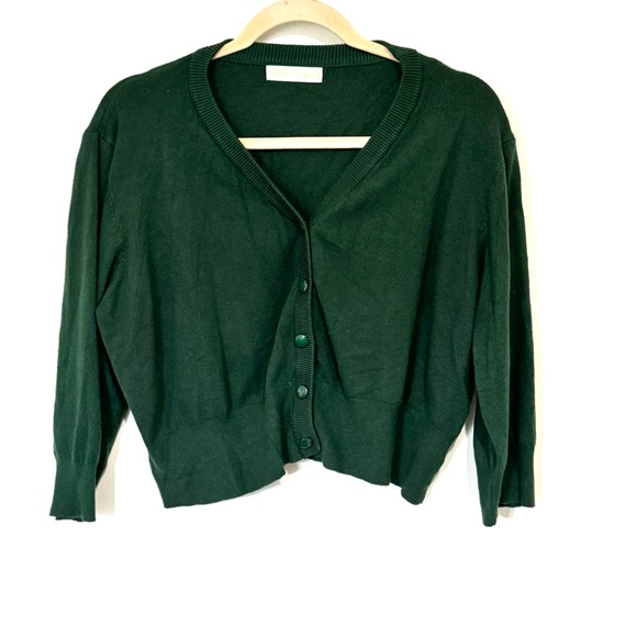 Green Button-Up Cardigan - Picture 6 of 9